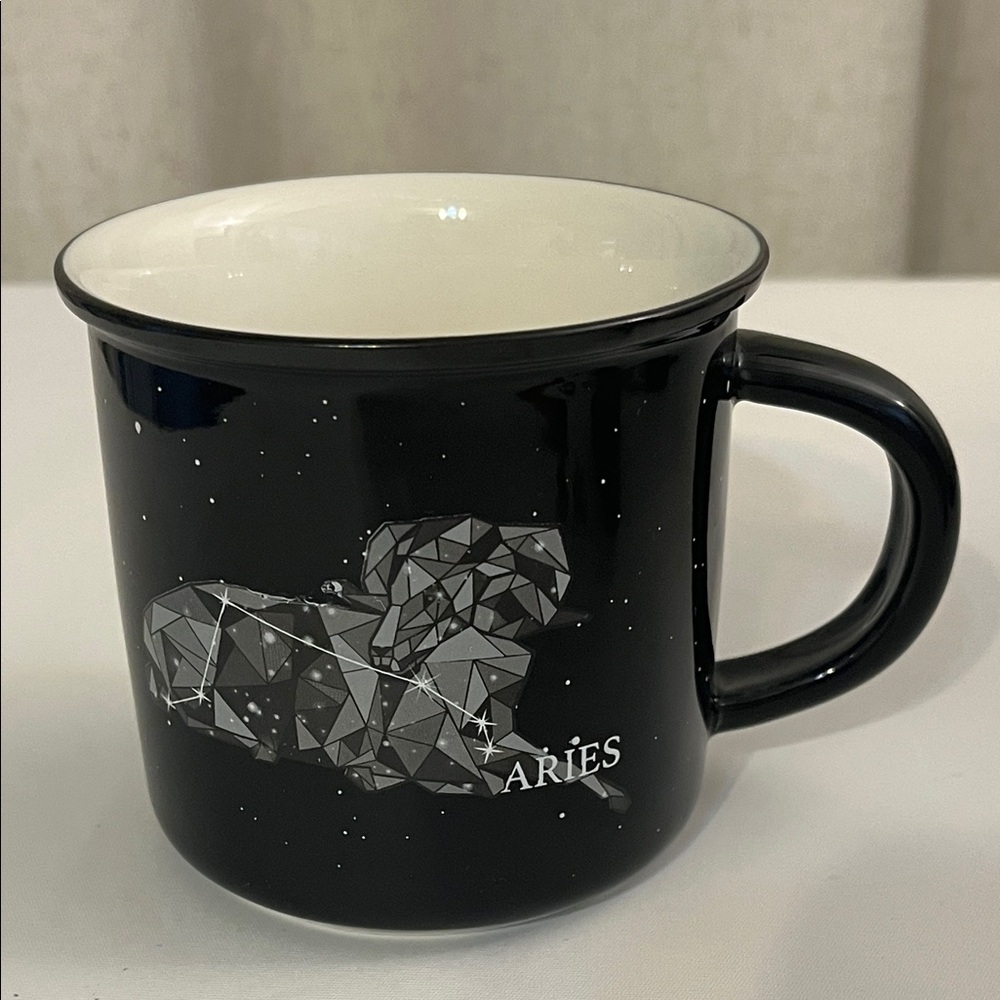 Black Aries Constellation Mug